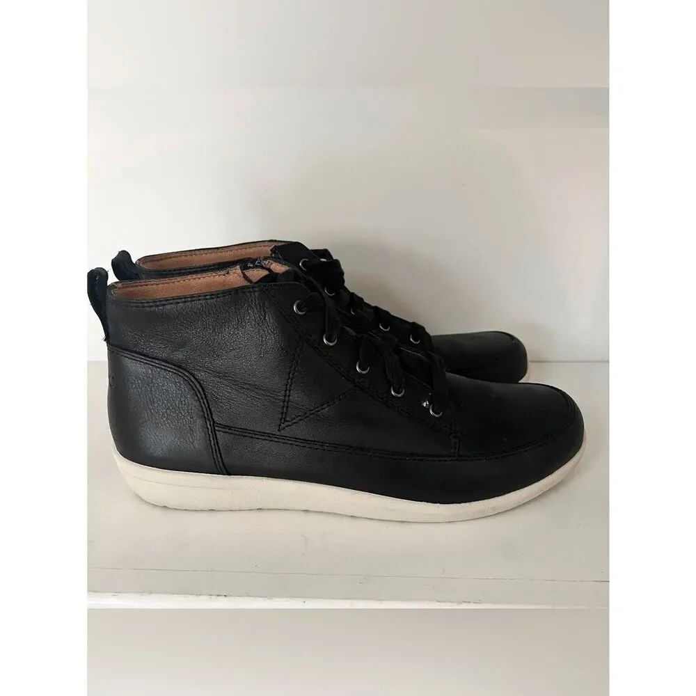 Vionic Womens Shawna Leather High Top Women’s 9.5 Boot Shoes Black Zip
